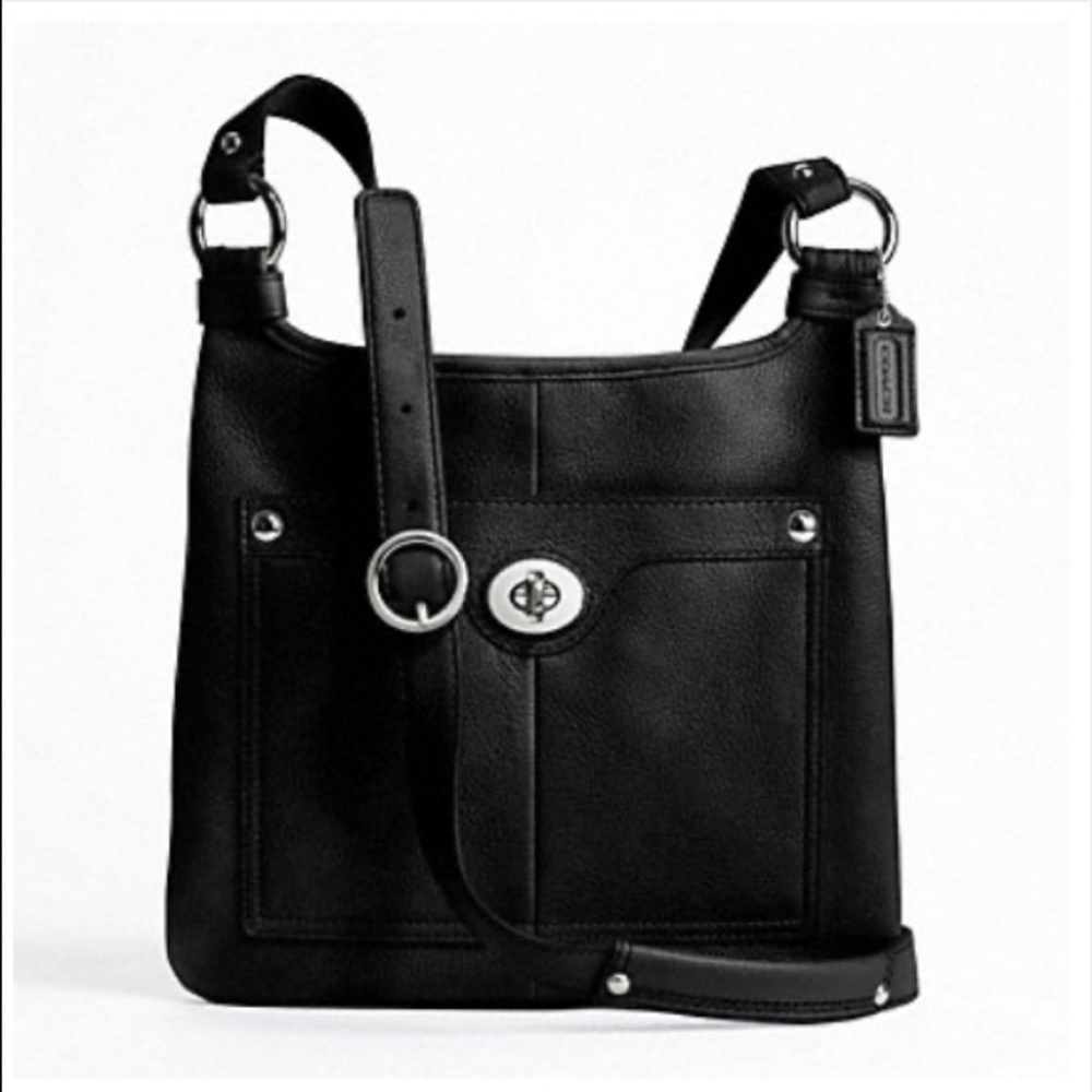 🖤Coach Crossbody Black Leather pebbled Bag